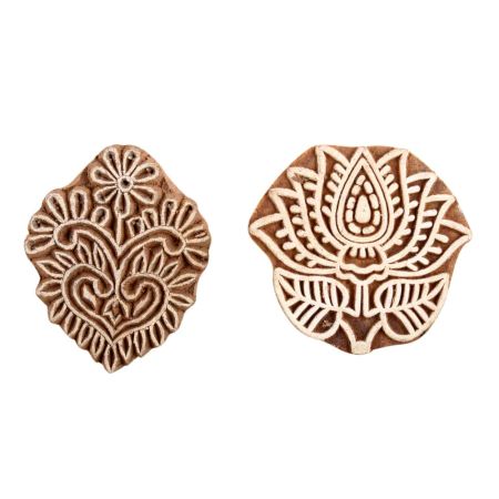 Set of 2 Piece New Mix Wooden Printing Block